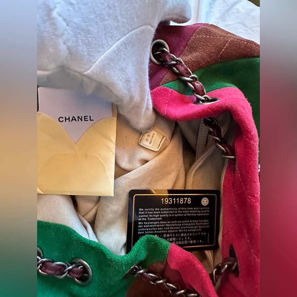 🥳 SUPER RARE!!!CHANEL Suede Quilted Patchwork Bag. - Picture 7 of 14
